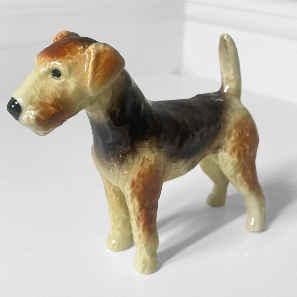 West Germany Goebel Dog Figurine Statue Wire Hair Fox Terrier Home Decor